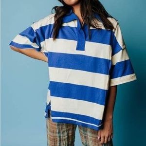 Clad and Cloth The Rugby Top in Blue